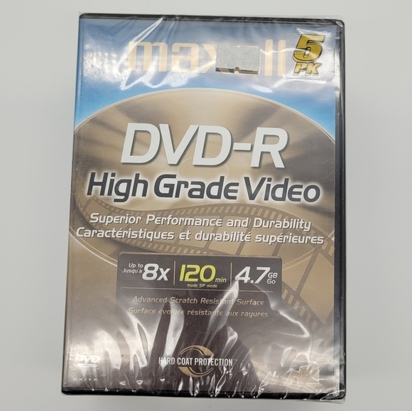 MAXELL | DVD-R high grade video 5 pack - Picture 1 of 3